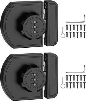 Combination Cabinet Lock, Keyless Drawer Lock, Black 2-Pack Combination Cabinet Lock, Keyless Drawer Lock, Black 2-Pack