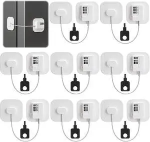 8 Pack Fridge Lock Heavy Duty Locks for Fridge Freezer Lock for Child Safety Cabinet Coded Adhesive Combination Refrigerator for Drawers Cabinet Window Easy Install No Drilling Black(White) 8 Pack Fridge Lock Heavy Duty Locks for Fridge Freezer Lock for Child Safety Cabinet Coded Adhesive Combination Refrigerator for Drawers Cabinet Window Easy Install No Drilling Black(White)