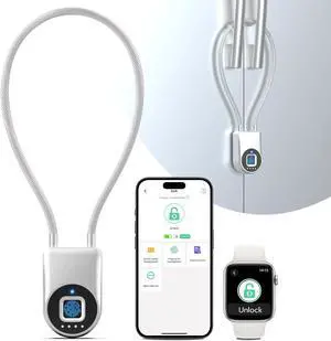 Fingerprint Cable Lock, Fridge Lock Child Proof Cabinet Locks with Bluetooth APP Control, Waterproof Refrigerator Lock French Door, Gate, Kitchen, Freezer, Cabinets and Drawers-Sliver Fingerprint Cable Lock, Fridge Lock Child Proof Cabinet Locks with Bluetooth APP Control, Waterproof Refrigerator Lock French Door, Gate, Kitchen, Freezer, Cabinets and Drawers-Sliver