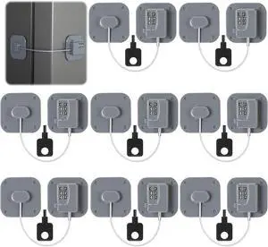 8 Pack Fridge Lock Heavy Duty Locks for Fridge Freezer Lock for Child Safety Cabinet Coded Adhesive Combination Refrigerator for Drawers Cabinet Window Easy Install No Drilling Black (Gray) 8 Pack Fridge Lock Heavy Duty Locks for Fridge Freezer Lock for Child Safety Cabinet Coded Adhesive Combination Refrigerator for Drawers Cabinet Window Easy Install No Drilling Black (Gray)