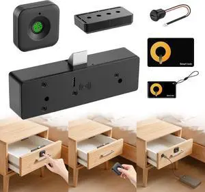 Smart Cabinet Lock, Hidden No Drill No APP Baby Proof Keyless Drawer Lock Smart Cabinet Lock, Hidden No Drill No APP Baby Proof Keyless Drawer Lock