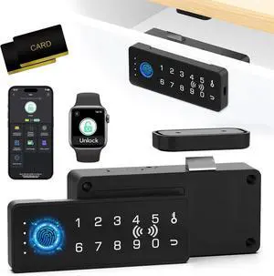 RFID Fingerprint Lock-Smart Cabinet Drawer Lock with Key Cards, Digital Electronic Biometric Bluetooth Child Safety Cabinet Code Lock Liquor File Desk Cupboard Kitchen Liquor Drawer RFID Fingerprint Lock-Smart Cabinet Drawer Lock with Key Cards, Digital Electronic Biometric Bluetooth Child Safety Cabinet Code Lock Liquor File Desk Cupboard Kitchen Liquor Drawer