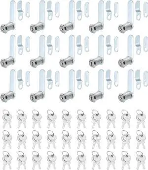1-3/8 Inch Cabinet Locks with Keys, 15 Pack Zinc Alloy Cam Lock Cylinder RV Lock Set Key Different for Cabinet RV Drawer Storage Door Tool Box, Silver 1-3/8 Inch Cabinet Locks with Keys, 15 Pack Zinc Alloy Cam Lock Cylinder RV Lock Set Key Different for Cabinet RV Drawer Storage Door Tool Box, Silver