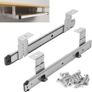 Under Desk Keyboard Tray Pull Out Slide Height Adjustable Slide Out Keyboard Draw Holder Track Full Extension Ball Bearing Under Table Lift Bracket for Mounting Music Keyboard Piano Without Tray Under Desk Keyboard Tray Pull Out Slide Height Adjustable Slide Out Keyboard Draw Holder Track Full Extension Ball Bearing Under Table Lift Bracket for Mounting Music Keyboard Piano Without Tray