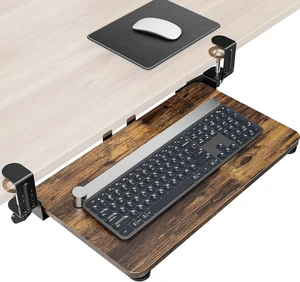 Ergonomic Under-Desk Mouse & Keyboard Tray Pull-Out with Adjustable C-Clamp, 20 (25.9 Including Clamps) x 11.8 Inch Slide-Out Computer Keyboard Drawer Mouse Tray for Typing, Rustic Brown Ergonomic Under-Desk Mouse & Keyboard Tray Pull-Out with Adjustable C-Clamp, 20 (25.9 Including Clamps) x 11.8 Inch Slide-Out Computer Keyboard Drawer Mouse Tray for Typing, Rustic Brown