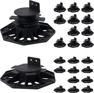 24Pack Adjustable Plastic Pedestal Paver,Floor Slate Support Floor Lift,Deck Support Floor Raising (Unilateral keel Slot) 24Pack Adjustable Plastic Pedestal Paver,Floor Slate Support Floor Lift,Deck Support Floor Raising (Unilateral keel Slot)