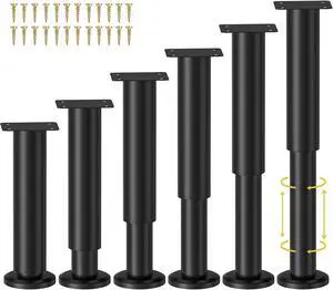 6 Pcs Adjustable Height Bed Support Legs for Bed Frame/Bed Center Slat, Metal Adjustable Furniture Legs 7.08-12.2 inch for Bed/Sofa/Cabinet/Couch/Dresser/Table, Heavy Bed Legs Replacement 6 Pcs Adjustable Height Bed Support Legs for Bed Frame/Bed Center Slat, Metal Adjustable Furniture Legs 7.08-12.2 inch for Bed/Sofa/Cabinet/Couch/Dresser/Table, Heavy Bed Legs Replacement