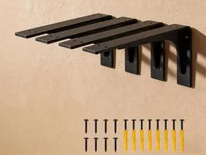 10 inch x 6 inch Shelf Support Bracket Heavy Duty, L Shelf Brackets ,max Load 300lbs, , Metal Brackets for Shelves, Counter top Bracket ,Corner Brace,Pack of 4. (10 "x 6 " Supporting Bar) 10 inch x 6 inch Shelf Support Bracket Heavy Duty, L Shelf Brackets ,max Load 300lbs, , Metal Brackets for Shelves, Counter top Bracket ,Corner Brace,Pack of 4. (10 "x 6 " Supporting Bar)