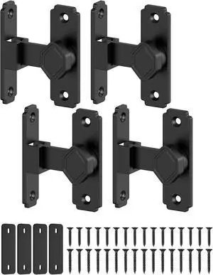 90 Degree Flip Barn Door Lock, Small Right Angle Lock Latch, Sliding Door Latches for Cabinets, Bathroom, Barn, Shed, Garden, Window - Safety & Privacy Hardware (Black-4PCS) 90 Degree Flip Barn Door Lock, Small Right Angle Lock Latch, Sliding Door Latches for Cabinets, Bathroom, Barn, Shed, Garden, Window - Safety & Privacy Hardware (Black-4PCS)
