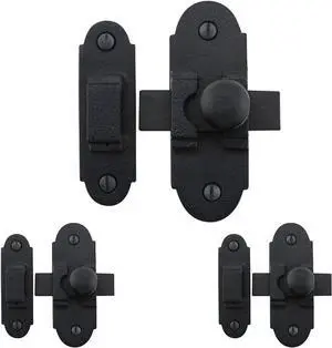 Black Slide Bolt Door Latch 3.25" x 1.25" Antique Wrought Iron Small Metal Sliding Latches for Windows or Cabinet Doors Rust Resistant Locks with Hardware Pack of 3 Black Slide Bolt Door Latch 3.25" x 1.25" Antique Wrought Iron Small Metal Sliding Latches for Windows or Cabinet Doors Rust Resistant Locks with Hardware Pack of 3