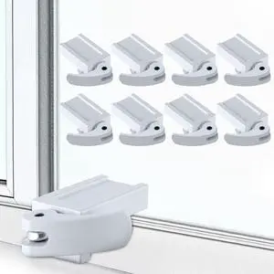 8 Pack Window Locks, Diecast Durable Design, Compatible with Horizontal and Vertical Window, Fit 1/16 inch(0.16cm) up to 1-1/2 Inch Long Version Wide Rail Easy Installation Enhanced Safety 8 Pack Window Locks, Diecast Durable Design, Compatible with Horizontal and Vertical Window, Fit 1/16 inch(0.16cm) up to 1-1/2 Inch Long Version Wide Rail Easy Installation Enhanced Safety