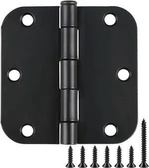 Rounded Door Hinges Matte Black 3.5" Standard Hardware 36 Pack Rounded Door Hinges Matte Black 3.5" Standard Hardware 36 Pack