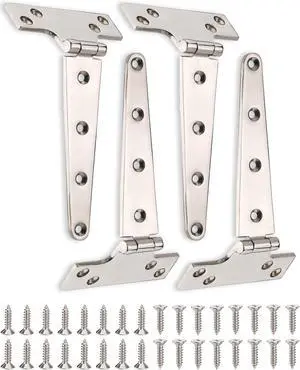 316 Stainless Steel 8 in x 4 in T Hinges, Marine Grade Heavy Duty Hinges with Screws for Hatch, Yacht, Gate, Door, Fence, Barn, Cabinets, Windows (4 Pack) 316 Stainless Steel 8 in x 4 in T Hinges, Marine Grade Heavy Duty Hinges with Screws for Hatch, Yacht, Gate, Door, Fence, Barn, Cabinets, Windows (4 Pack)