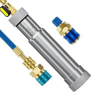 AC Oil Injector Kit, A/C Dye Oil Injector with R1234YF Low Side Quick Coupler and QC12 Quick Coupler, for R1234YF R134A R22 R12 Refrigerant System AC Oil Injector Kit, A/C Dye Oil Injector with R1234YF Low Side Quick Coupler and QC12 Quick Coupler, for R1234YF R134A R22 R12 Refrigerant System