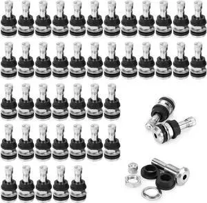 50 Pieces TR416 Metal Valve Stems Outer Mount Fits .453" & .625" Rim Holes 50 Pieces TR416 Metal Valve Stems Outer Mount Fits .453" & .625" Rim Holes
