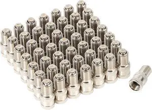 V2B Double Seal Valve Stem Cap, Suitable for High Pressure Truck, Car, RV, Bus Tire Valves, Brass Nickel-Plated, Double Protection, Pack of 50 V2B Double Seal Valve Stem Cap, Suitable for High Pressure Truck, Car, RV, Bus Tire Valves, Brass Nickel-Plated, Double Protection, Pack of 50