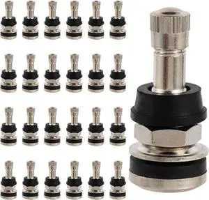 TR416 Metal Valve Stems for Passenger Car. Fits 0.453" & 0.625" Valve Hole Dia, Length 1.5", Nickel-Plated Brass, Silver, Pack of 25 TR416 Metal Valve Stems for Passenger Car. Fits 0.453" & 0.625" Valve Hole Dia, Length 1.5", Nickel-Plated Brass, Silver, Pack of 25
