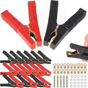 Battery Clamps, 20 Pack Jumper Cable Clamps, 12V-24V Pure Copper Alligator Clips Electrical, 500-1000A Battery Terminal Clamps with Insulated Handle for Car Truck Auto Vehicle Battery Clamps, 20 Pack Jumper Cable Clamps, 12V-24V Pure Copper Alligator Clips Electrical, 500-1000A Battery Terminal Clamps with Insulated Handle for Car Truck Auto Vehicle