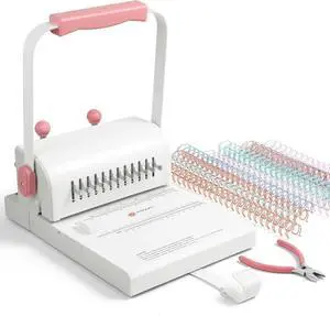 Binding Machine Hole Pitch 2:1 - Portable Book Binding Kit with 10PCS 5/8'' Binding Wires & Plier, for DIY Notebooks, Albums, Journals, and Calendars Circle Holes, 20 Sheet Punch Capacity Binding Machine Hole Pitch 2:1 - Portable Book Binding Kit with 10PCS 5/8'' Binding Wires & Plier, for DIY Notebooks, Albums, Journals, and Calendars Circle Holes, 20 Sheet Punch Capacity