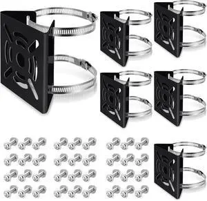 6 Pcs Universal Vertical Pole Mount for Security Camera Wall Mounting Bracket with 6 Loops Solid Metal Pole Bracket for CCTV Camera Indoor Outdoor Solar Panel LED Wall/ Stage Light (Black) 6 Pcs Universal Vertical Pole Mount for Security Camera Wall Mounting Bracket with 6 Loops Solid Metal Pole Bracket for CCTV Camera Indoor Outdoor Solar Panel LED Wall/ Stage Light (Black)