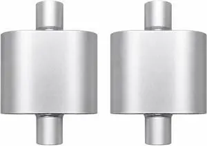 3" ID Center/Center Single Chamber Muffler Pair - Aluminized steel Silver Coated Deep Tone, Corrosion Resistant, Welded/Clamp-On (13" Total Length) 3" ID Center/Center Single Chamber Muffler Pair - Aluminized steel Silver Coated Deep Tone, Corrosion Resistant, Welded/Clamp-On (13" Total Length)