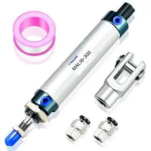 16mm Bore 300mm Stroke Air Cylinder Double Action with Y Connector and 2Pcs 6mm Fitting MAL16x300 16mm Bore 300mm Stroke Air Cylinder Double Action with Y Connector and 2Pcs 6mm Fitting MAL16x300