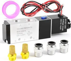 1/2"NPT Solenoid Valve 4V410-15 12V/24V/110V/220V Single Coil Pilot-Operated Electric 2 Position 5 Way Connection Type Outlet wire 1/2"NPT Solenoid Valve 4V410-15 12V/24V/110V/220V Single Coil Pilot-Operated Electric 2 Position 5 Way Connection Type Outlet wire