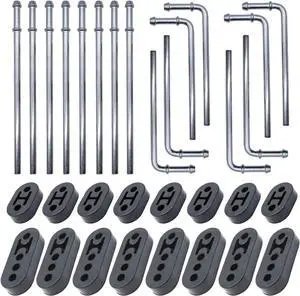 32PCS Heavy Duty Exhaust Hanger Rod Set 3/8"(10MM) Rod 90°7.6" Long & Straight 10" Long Exhaust Muffler Hanger Mild Steel Zinc Coated 2 Hole 4 Hole Insulator Mount Car Automotive Replacement 32PCS Heavy Duty Exhaust Hanger Rod Set 3/8"(10MM) Rod 90°7.6" Long & Straight 10" Long Exhaust Muffler Hanger Mild Steel Zinc Coated 2 Hole 4 Hole Insulator Mount Car Automotive Replacement