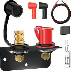 250A Remote Battery Terminals 3/8" Stud Battery Jump Post with Heavy Duty Mounting Bracket and 4AWG Cable Battery Charging Post Kit Battery Relocation Kit for UTV RV Auto Trucks Mowers Boats 250A Remote Battery Terminals 3/8" Stud Battery Jump Post with Heavy Duty Mounting Bracket and 4AWG Cable Battery Charging Post Kit Battery Relocation Kit for UTV RV Auto Trucks Mowers Boats