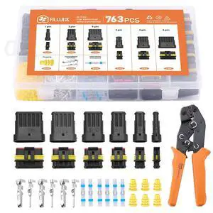 763 pcs Pin Connector Kit, Automotive Electrical Wire Connectors 763 pcs Pin Connector Kit, Automotive Electrical Wire Connectors