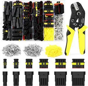 993PCS 68 Sets Automotive Weatherpack Connector Kit with Crimper 1/2/3/4/5/6 Pin Waterproof Auto Electrical Wire Connectors Weather Pack Connectors Crimping Tool 20-14 AWG 993PCS 68 Sets Automotive Weatherpack Connector Kit with Crimper 1/2/3/4/5/6 Pin Waterproof Auto Electrical Wire Connectors Weather Pack Connectors Crimping Tool 20-14 AWG