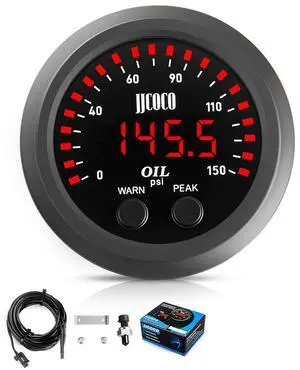 150PSI Oil Pressure Gauge Kit with 1/8NPT Electronic Sensor & Mounting Bracket 12V/24V DC Press Gauge Meter for Car Truck Vehicle Automotive 2-1/16" 52mm 150PSI Oil Pressure Gauge Kit with 1/8NPT Electronic Sensor & Mounting Bracket 12V/24V DC Press Gauge Meter for Car Truck Vehicle Automotive 2-1/16" 52mm