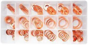 18 Sizes Copper Oil Drain Plug Gaskets/Crush Washers Assortment Kits (168pcs) 18 Sizes Copper Oil Drain Plug Gaskets/Crush Washers Assortment Kits (168pcs)