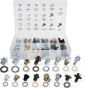Oil Drain Plug 76pc Assortment SAE & Metric Drain Plugs & Washer Gasket Set Compatible with Jeep GM Ford Toyota Oil Drain Plug 76pc Assortment SAE & Metric Drain Plugs & Washer Gasket Set Compatible with Jeep GM Ford Toyota