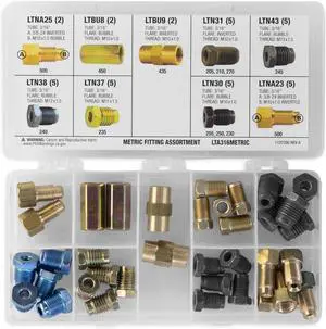 - 3/16" Metric Fitting Assortment Kit, Tube Nut, Union, Adapter, 9 Popular SKUs, 36 Pieces, 25 Tube Nuts, 4 Unions, 7 Adapters, Shatter Resistant Tackle Box, Brake Line Repair - 3/16" Metric Fitting Assortment Kit, Tube Nut, Union, Adapter, 9 Popular SKUs, 36 Pieces, 25 Tube Nuts, 4 Unions, 7 Adapters, Shatter Resistant Tackle Box, Brake Line Repair