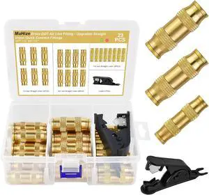 23PCS Brass DOT Air Line Fittings Kit Upgraded 1/4" 3/8" 1/2" Push to Connect Union Kit with Straight Adapters, Hose Repair Valve for Truck Trailer Air Brake Systems 23PCS Brass DOT Air Line Fittings Kit Upgraded 1/4" 3/8" 1/2" Push to Connect Union Kit with Straight Adapters, Hose Repair Valve for Truck Trailer Air Brake Systems
