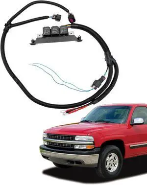 Electric Fan Wiring Harness, Fit for 99-07 Chevy Silverado 1500 2500 3500 Electric Fan Wiring Harness, Fit for 99-07 Chevy Silverado 1500 2500 3500