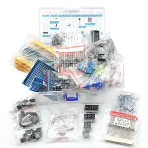 Electronic Component Kit & Total 2038 Pcs, LED Diodes, Metal Film Resistors, Electrolytic Capacitor Package,Diodes, Ceramic Capacitors,IC,PCB,Digital Tube, Common Transistor Assortment Box Electronic Component Kit & Total 2038 Pcs, LED Diodes, Metal Film Resistors, Electrolytic Capacitor Package,Diodes, Ceramic Capacitors,IC,PCB,Digital Tube, Common Transistor Assortment Box