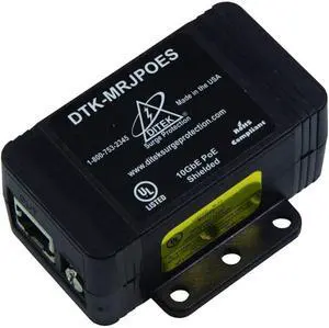 DTK-MRJPOE Power Over ETHERNET, RJ45 Connection, Single Channel, Surge Protector, UP to 10GBE Data Rate DTK-MRJPOE Power Over ETHERNET, RJ45 Connection, Single Channel, Surge Protector, UP to 10GBE Data Rate