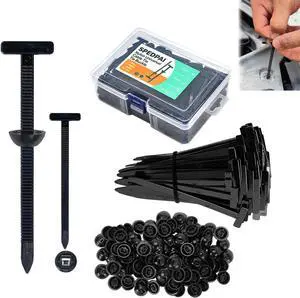 Nylon Universal Cable Tie Buckle,Heavy Duty Black Zip Ties With Pin & Button Design Plastic Cable Ties Tool Fasteners Car Body UV Resistant Zipties for Car Daily Replacement Screw Fixing 200pcs Nylon Universal Cable Tie Buckle,Heavy Duty Black Zip Ties With Pin & Button Design Plastic Cable Ties Tool Fasteners Car Body UV Resistant Zipties for Car Daily Replacement Screw Fixing 200pcs