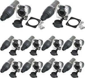 Panel Mount RJ45 Cat6 Connector(10PCS RJ45 Connector+10PCS Round) Panel Mount RJ45 Cat6 Connector(10PCS RJ45 Connector+10PCS Round)