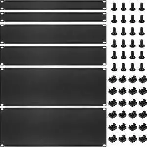 6 Pcs 1U,2U,4U Blank Panel Metal Rack Mount, 19 Inches, Filler Panel Mount Spacer Rack Blanking Panel Kit for Enclosure Server Rack Cabinet Black 6 Pcs 1U,2U,4U Blank Panel Metal Rack Mount, 19 Inches, Filler Panel Mount Spacer Rack Blanking Panel Kit for Enclosure Server Rack Cabinet Black
