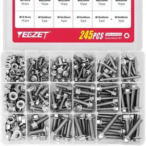 245PCS M6 M8 M10 Heavy Duty Flanged Bolts and Nuts Kit,Stainless Steel 304 Metric Flanged Hex Screws Nuts Includes 15 Most Common Sizes 245PCS M6 M8 M10 Heavy Duty Flanged Bolts and Nuts Kit,Stainless Steel 304 Metric Flanged Hex Screws Nuts Includes 15 Most Common Sizes