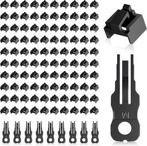100 Pcs RJ45 Port Lock with 10 Key, Locking RJ45 Port/Dust Blocker, RJ45 Dust Cover Cap Female Port Plugs Protector, Compatible RJ45 Port Devices, Black 100 Pcs RJ45 Port Lock with 10 Key, Locking RJ45 Port/Dust Blocker, RJ45 Dust Cover Cap Female Port Plugs Protector, Compatible RJ45 Port Devices, Black