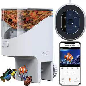 WiFi Automatic Fish Feeder with 2.5K Camera, 2.4/5G Smart App Control, Vacation Feeding Timer, Remote Precision Flake Fish Dispenser, 200ml Moisture-Proof Aquarium Feeder for 10+ Gallon Tanks WiFi Automatic Fish Feeder with 2.5K Camera, 2.4/5G Smart App Control, Vacation Feeding Timer, Remote Precision Flake Fish Dispenser, 200ml Moisture-Proof Aquarium Feeder for 10+ Gallon Tanks