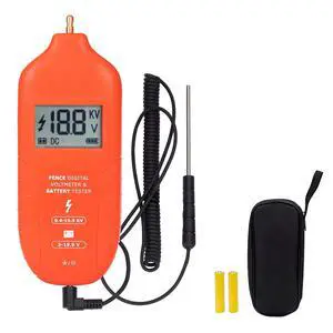 Electric Fence Tester Fault Finder Digital Electric Fence Voltage Tester Max 19.9kv, Fence Voltage Tester with Large LCD Display, Grounding & 1.5V Battery Included Electric Fence Tester Fault Finder Digital Electric Fence Voltage Tester Max 19.9kv, Fence Voltage Tester with Large LCD Display, Grounding & 1.5V Battery Included