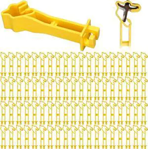50pcs Reversed Extender Electric Fence TPost Insulators Snap, Yellow 50pcs Reversed Extender Electric Fence TPost Insulators Snap, Yellow