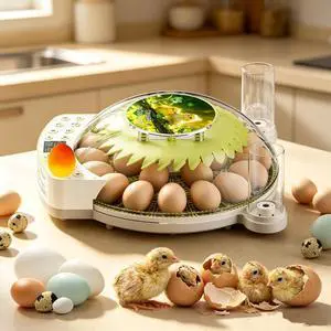 22 Eggs Smart Incubator, One-Click Hatching, Automatic Temp Humidity Control, Auto Egg Turner, Built-in Egg Candler, Music Reminder Poultry Hatcher for Chicken Duck Quail Pigeon Classroom Home Use 22 Eggs Smart Incubator, One-Click Hatching, Automatic Temp Humidity Control, Auto Egg Turner, Built-in Egg Candler, Music Reminder Poultry Hatcher for Chicken Duck Quail Pigeon Classroom Home Use