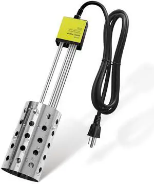 1500W Bucket Heater, Rust Proof Built in Temperature Controller Immersion Water Heater, Heats 5 Gallons of Water in Minutes with Auto Shutoff, for Home Outdoor Camping and Winter Job 1500W Bucket Heater, Rust Proof Built in Temperature Controller Immersion Water Heater, Heats 5 Gallons of Water in Minutes with Auto Shutoff, for Home Outdoor Camping and Winter Job