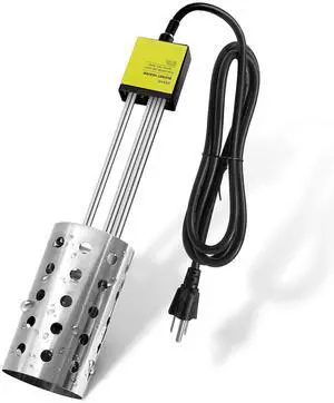 1500W Immersion Heater, Bucket Water Heater with 304 Stainless-Steel Guard, Submersible Bucket Heater with Thermostat and Auto Shutoff, Perfect for Home Travel and Winter Job 1500W Immersion Heater, Bucket Water Heater with 304 Stainless-Steel Guard, Submersible Bucket Heater with Thermostat and Auto Shutoff, Perfect for Home Travel and Winter Job